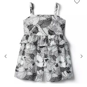 Janie and Jack B&W Floral Romper